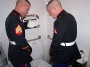 2 uniforms pissing