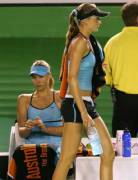 Maria Sharapova checks out Dani Hantuchova's assets