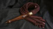 Wood handled floggers with machined brass accents. I think I'll be making more of these.