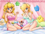 Peach and Rosalina. Sleepover!