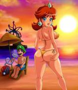 Sexy Princess Daisy in a Bikini.