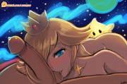 Rosalina sucking on some balls (lumineko)