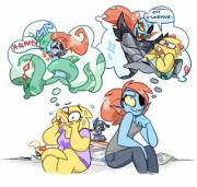 Alphys watches too much Hentaii (Undyne X Alphys~)