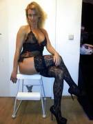 Blonde Milf in stockings