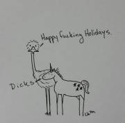 Seasons greetings from TVU and Small Sarcastic Ostrich.