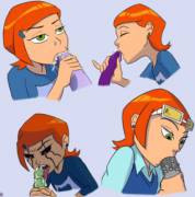 Four Gwens sucking