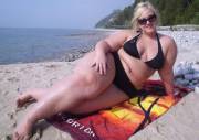 Blonde BBW Beach Babe