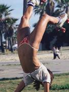 Old school Venice Beach handstand.