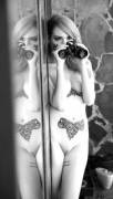 Babe with binoculars