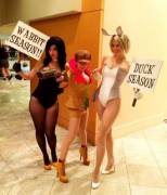 Monika Lee, Riddle, &amp; Katie George as Daffy Duck, Elmer Fudd, &amp; Bugs Bunny