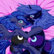 Worship them [Princess Luna][Nightmare Moon][F/F] (artist: jasonstrom) -- panties in comments