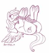 Rainbow Dash, all tied up [solo][bondage] (artist: bluntwhiskey)