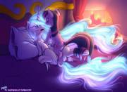 Private tutoring session [Princess Celestia and Twilight][F/F] (artist: madthemike)