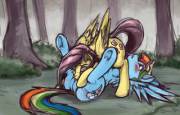 FlutterDash 69 [Fluttershy and Rainbow Dash][F/F][oral] (artist: bantha)