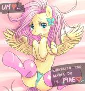 Whatever you wanna do is fine [Fluttershy][solo][suggestive] (artist: ninjaham)