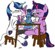 Dinner at the Sparkle household [Shining Armor][Alicorn Twilight][M/F][incest] (original artist: fearingfun)