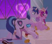 Shining Armor and Cadance enjoying their wedding night [M/F] (artist: ratofdrawn)