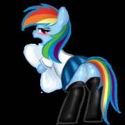 No panties? How naughty, Rainbow Dash [solo]