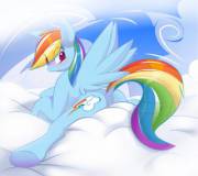 Rainbow Dash Cloud Landing [solo][edit] (original artist: corrvo)