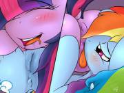 Twilight and Rainbow Dash 69 [F/F] (artist: void236)