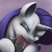 Rarity sure has spunk [M/F][blowjob] (artist: pony-fuhrer)