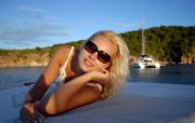 Jenni on a boat