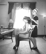 Blindfolded by the maid