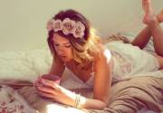 Young bride in nightie