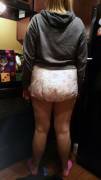 she's wearing a cute diaper for daddy