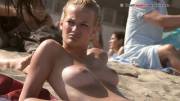 Gorgeous blonde Topless Beach