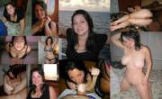 Busty Amateur brunette collage 1