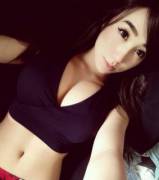 Asian selfie lying down