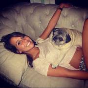 Cute girl cute dog