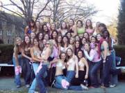 Sorority sisters in bras