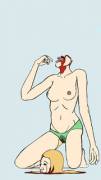 Topless ;) lol