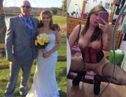 Posing Bride, Squatting Babe