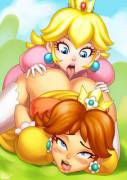 Peach Loves Eating The Booty. Daisy Loves It Too. [Super Mario Bros.]