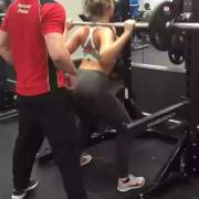 Iskra Lawrence squatting